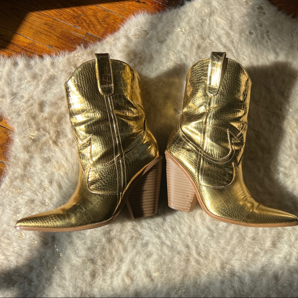 Cape Robbin Metallic Gold Western Boots